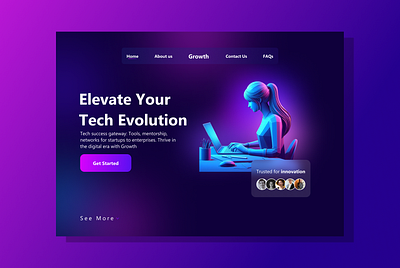 Growth - Tech solution Website UI figma graphic design tech tech site technology ui uiux user interface website