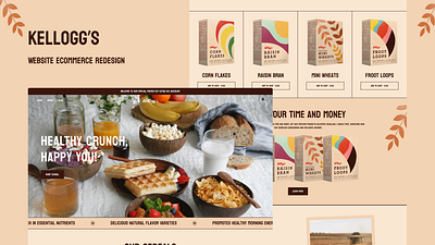 Kellogg's - Responsive Website eCommerce Design branding cereal cereal box company profile design ecommerce graphic design illustration landing page packaging ui website