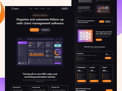 Custovo - CRM Landing Page Design animation branding crm landing page design crm tamplate crm website crm website design dashboard designs for inspiration homepage website design landing page landing page design landing page template landingpage product design ui uiux design web design webdesign webflow design agency website design