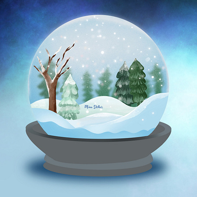 Enchanted Winter Slumber design graphic design ill illustration snow snow globes winter