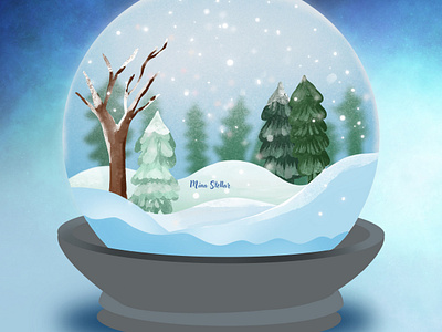 Enchanted Winter Slumber design graphic design ill illustration snow snow globes winter