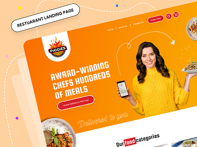 Restaurant landing page app chefs fffff food app food delivery food delivery app food delivery landing page food lover food order food order landing page free graphic design online delivery restaurant app restaurant landing page tasty foods tracking ui uiux web
