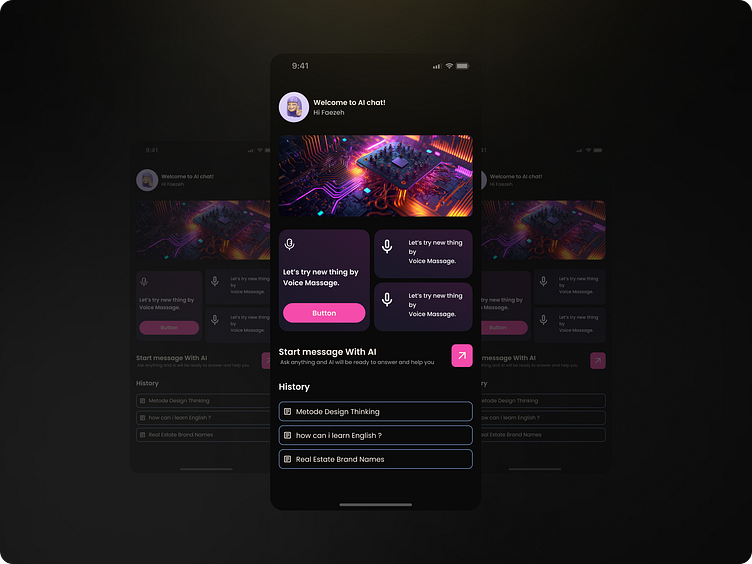 AI App UI by faezehmohammadzadeh on Dribbble