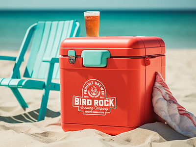 Bird Rock Brewing Cooler, Bus, and Umbrella badge beer beverage branding brewery bus california cooler design graphic design illustration logo mockups portfolio san diego typography umbrella vw web design west coast