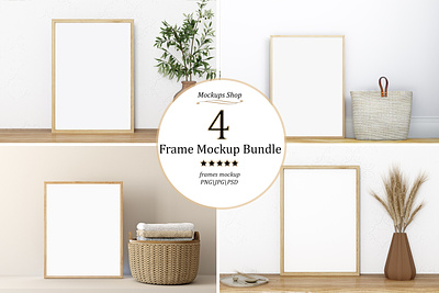 Frame Mockup Boho Bundle - $10 art frame mockup illustration interior mockups