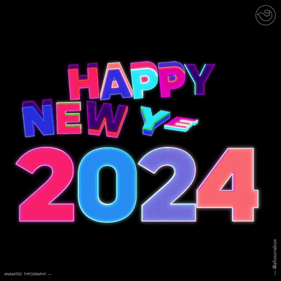 HNY 2024 TYPOGRAPHY ANIMATION 3dtext aftereffects animated animatedtypography branding graphic design loop loopingtext motion graphics typo typography