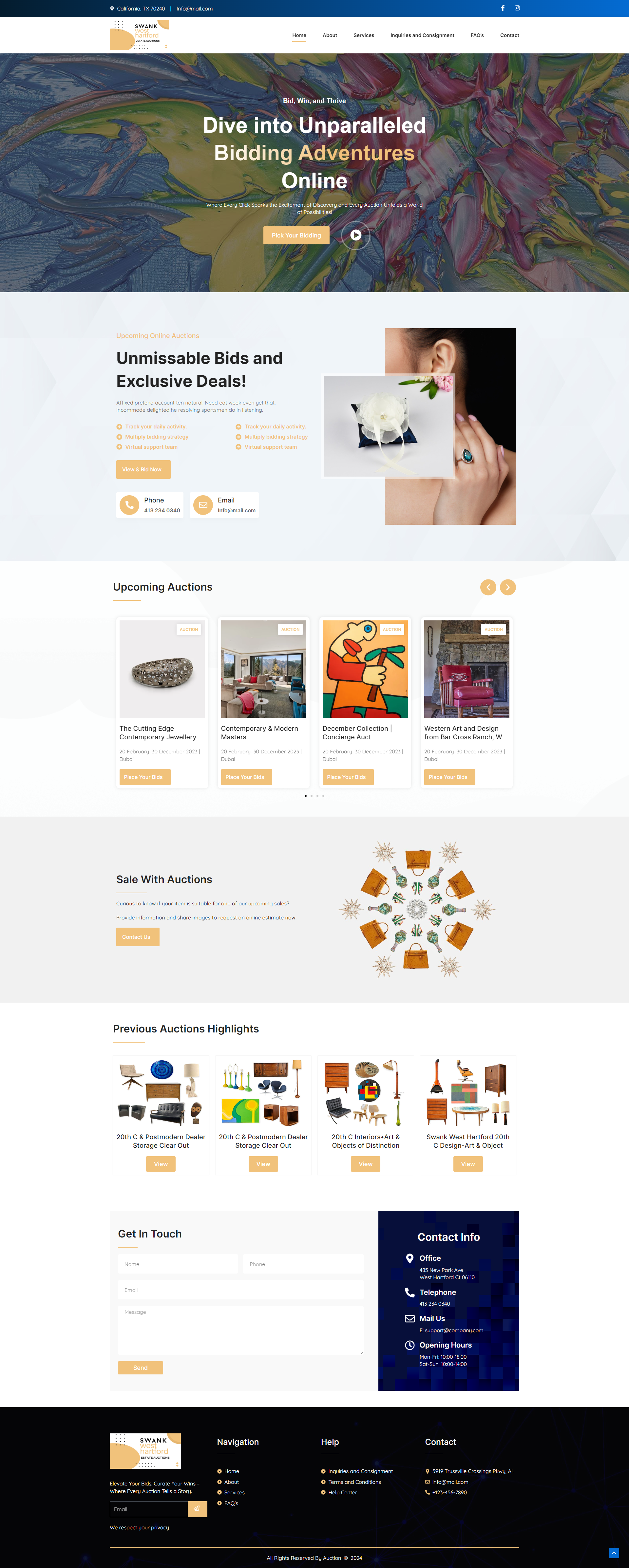 Auction WordPress Website branding design ecommerce elementor front end design lms ui ux webdesign website woocommerce wordpress