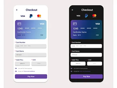 checkout card ui