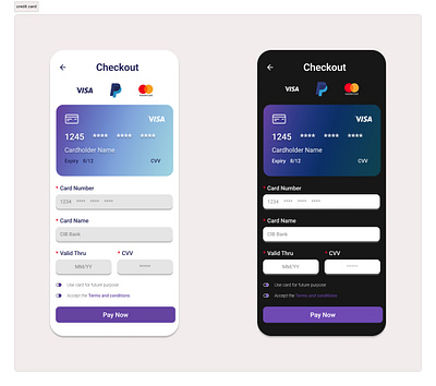 checkout card ui