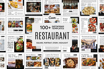 Restaurant White Template 3d animation branding canva bundle design food and beverage food and drink foodie business graphic design illustration instagram bundle instagram post instagram story instagram template logo motion graphics restaurant ui ux vector