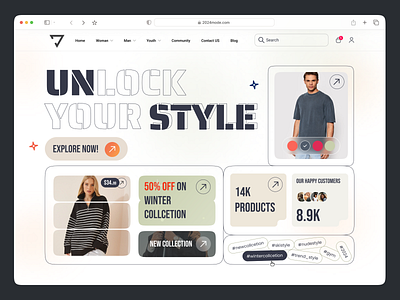 E-Commerce OnlineShop Website Design clean clothe shopping clothes ecommerce ecommerce landing page ecommerceweb fashion fashion style landing page landing page design online store onlineshop shopping trend ui uiux uxdesign web design website
