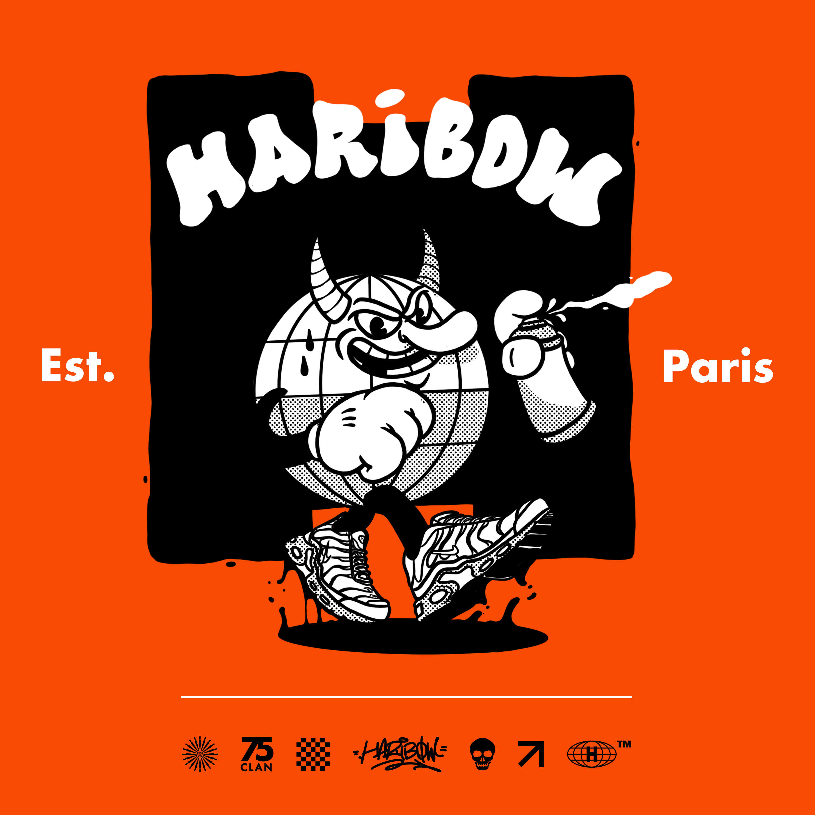 HARIBOW 02 branding demon graffity graphic design illstrator logo paris photoshop procreate sticker