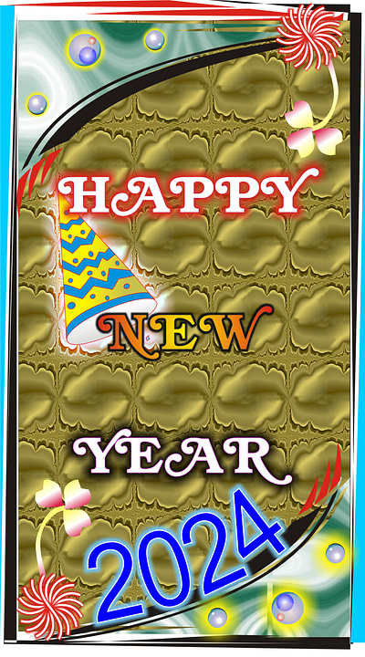 Happy New Year 2024 Design graphic design