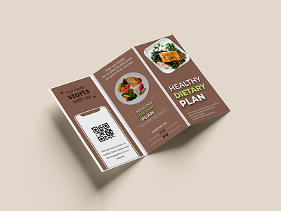 professional business tri-fold brochure design advertising brochure healthy dietary plan services brochure