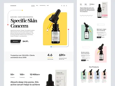 NatureGlow - Shopify Store Design for Cosmetics Products cosmetics design feature footer header hero home homepage illustration interface landing landing page products shopify store ui web web design website