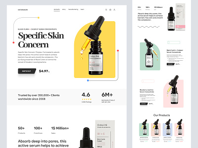 NatureGlow - Shopify Store Design for Cosmetics Products cosmetics design feature footer header hero home homepage illustration interface landing landing page products shopify store ui web web design website