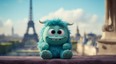 Wallpaper Little Monster in Paris illustration wallpaper