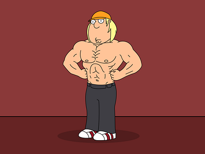 Chris Griffin (Day 21/30 Vector Art Illustration) adobe cartoon chris dailyui design drawing familyguy figma flat graphic design griffin illustration illustrator jacked muscles muscular reflection shadows sketching ui