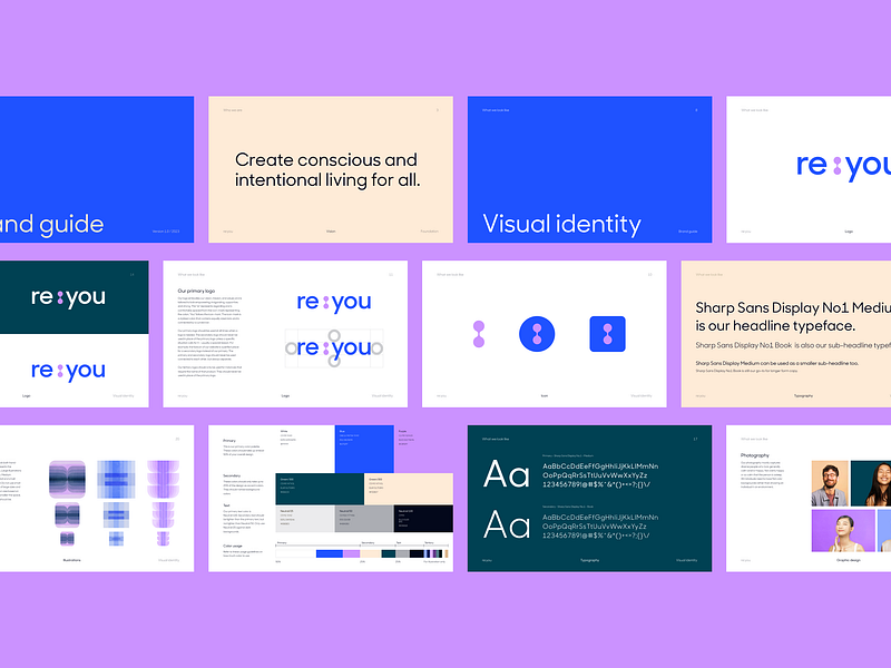 re:you visual identity brand branding color palette design graphic design illustration leadership logo photography small business therapy vector visual identity wellness