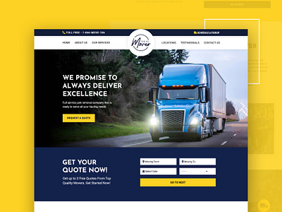 Moving Company - WordPress Theme Design company landing page design mover moving moving truck theme truck web design wordpress wp