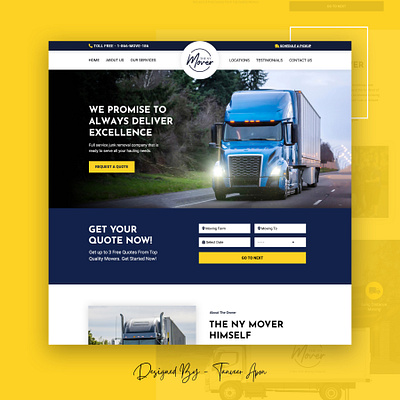 Moving Company - WordPress Theme Design company landing page design mover moving moving truck theme truck web design wordpress wp