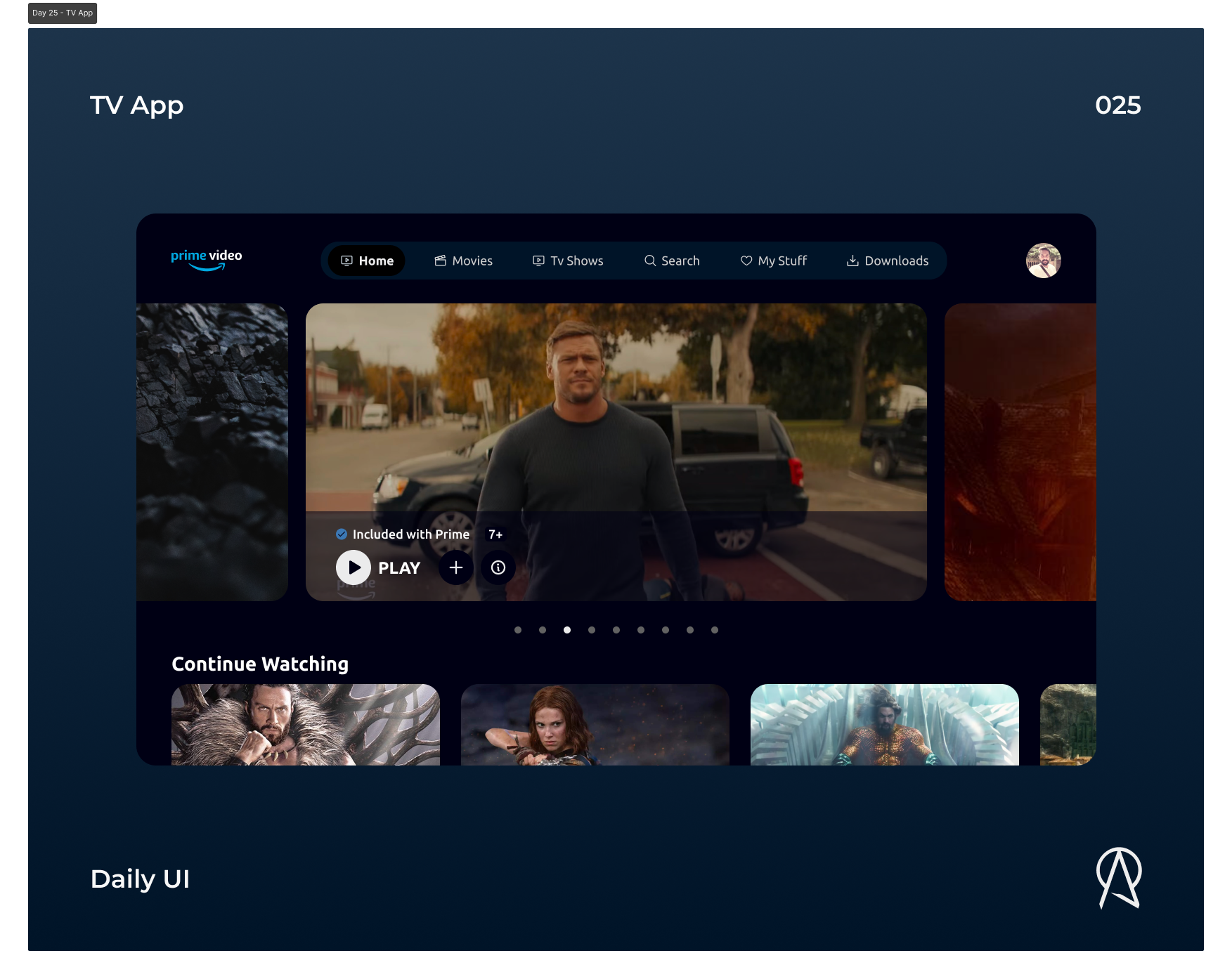 Daily UI - TV App app branding design desktop app illustration logo minimal movies prime video tv tv app design typogaphy ui ui design uiux user experience design user interface design uxdesign web app website