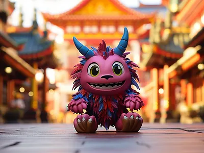 Wallpaper Little Monster in Tokyo illustration wallpaper