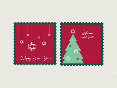 Happy New Year card christmas graphic design illustration letter logo new year postal vector