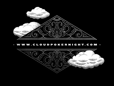 Clouds design filigree graphic design illustration linework ornate playing cards typography