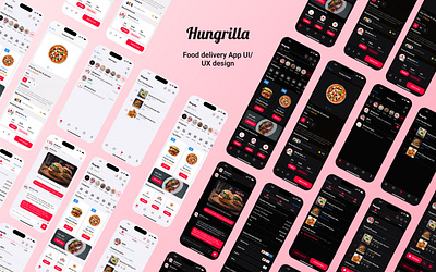 Food delivery app UX Design android application graphic design ios mobileapp trendy ui ux wireframe