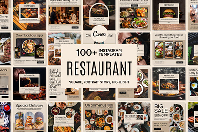 Restaurant Cream Template 3d animation banner templates branding cafe and resto canva templates design food and beverage food and drink food business graphic design illustration instagram templates logo motion graphics restaurant social media templates ui ux vector