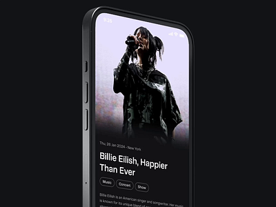 Manyways | Event Detail concert dark mode event figma ios mobile app music pp telegraf prototype ui