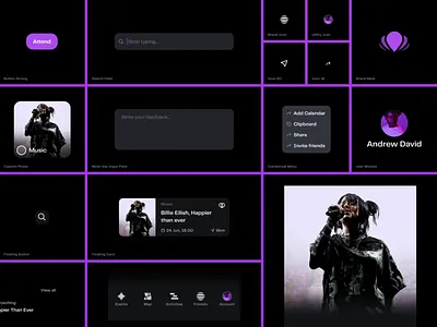 Manyways | Components animation components dark mode design system events interface mobile app overview pp telegraf ui