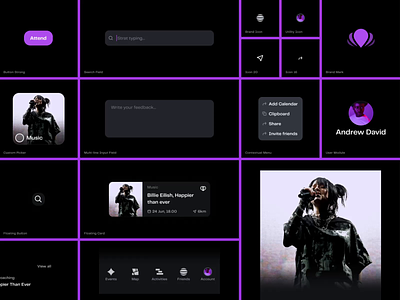 Manyways | Components animation components dark mode design system events interface mobile app overview pp telegraf ui