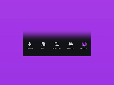 Manyways | Bottom Navigation animation bottom bar bottom navigation custom icons dark mode depth effect events gradient mobile app navigation pp telegraf ui utility