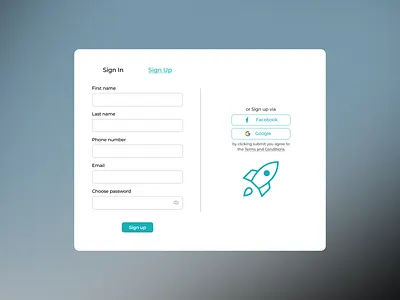 Sign up 062 🚀#DailyUI app branding design graphic design illustration logo motion graphics ui uidesign uxui