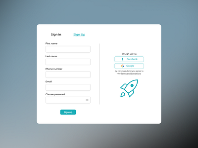 Sign up 062 🚀#DailyUI app branding design graphic design illustration logo motion graphics ui uidesign uxui