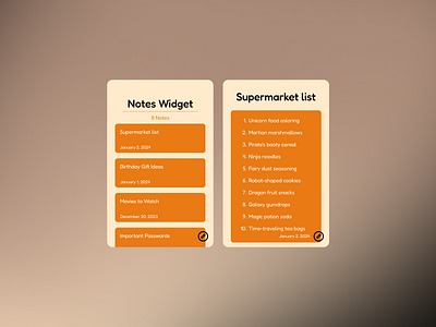 Notes widget 065 📝#DailyUI app branding dailyui design graphic design illustration logo motion graphics ui uidesign uxui