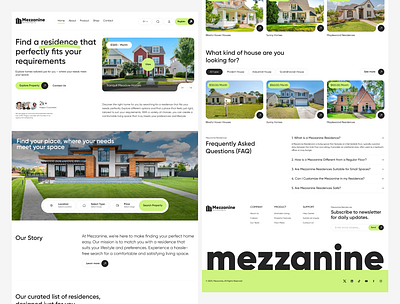 Real Estate Landing Page - Mezzanine 🚀 daily ui design landing page real estate typography ui web app web design