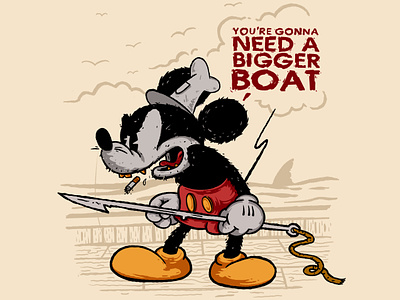 Mouse sea captain animation character disney illustration jaws mascot procreate
