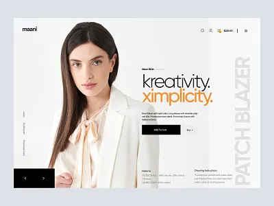 Maani - Shopify Clothing Website Header clothing design ecommerce fashion header hero homepage interface landing landing page shopify ui web web design website
