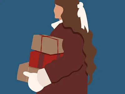 Girl with presents 2d adobe illustrator design flat character girl graphic design illustration presents vector winter