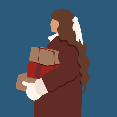 Girl with presents 2d adobe illustrator design flat character girl graphic design illustration presents vector winter