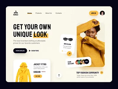 Hungle – Ecommerce Landing Page Header Fashion Minimalism branding creative design ecommerce fashion header hero illustration interface landing minimalism product service startup ui