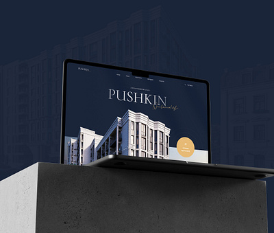 Pushkin Neoclassical style - Premium residential complex business design home page landing page ui