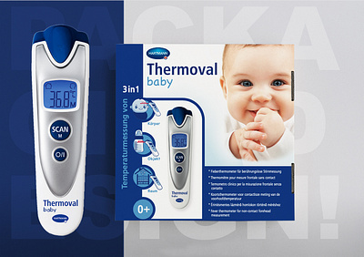 Adorable Tech: Crafting a Home for Baby Thermometers baby blue graphic design icon design packaging design product design