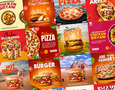 Exploring Food Advertisement | Social Media Post ads banner design biryani brandelevation burger facebook food food ads food advertisement food design foodadvertisementdesigns foodmarketingdesign graphic design instagram marketing pizza post post design social media social media post