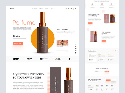 Perfume - Shopify Store Design for Organic Product design ecommerce homepage interface landing landing page shopify shopify store store ui web web design website woocommerce