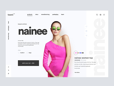 Tooni - Shopify Store Design for Clothing Product design ecommerce header hero homepage interface landing landing page shopify shopify store ui web web design website woocommerce