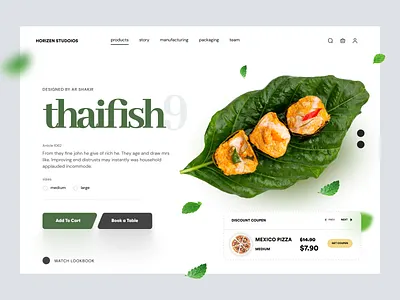 HorizonFood - Restaurant Website Design design food header hero homepage interface landing landing page ui web web design website